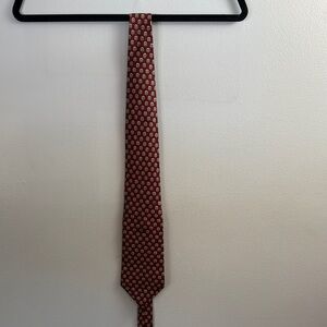 Paul Fredrick Burgundy and Cream Patterned Tie